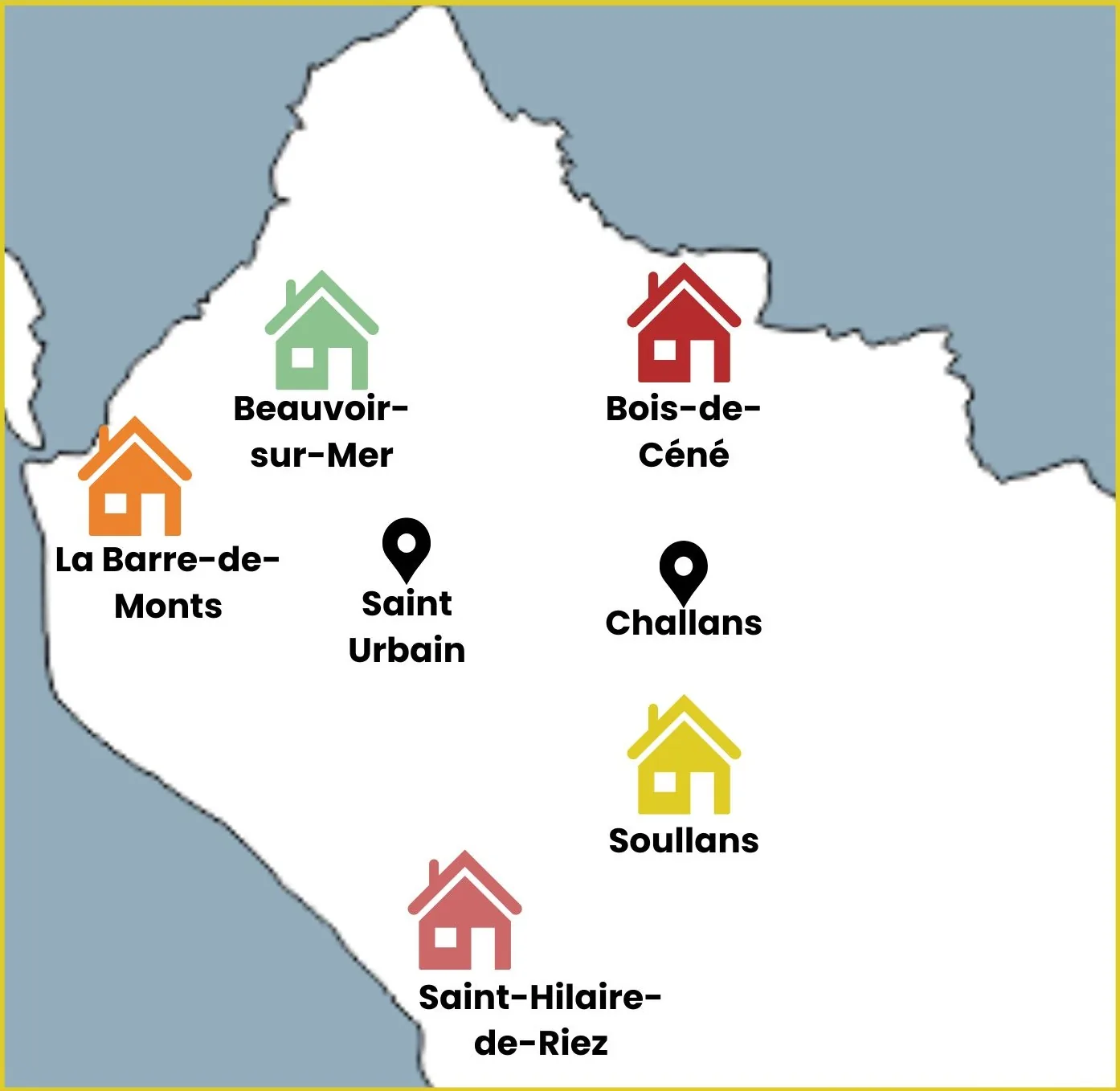 Carte des 5 dépôts du Collectif